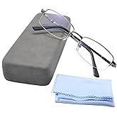 SANHOOPOLO Computer Blue Light Blocking Glasses For Men And Women Computer Gaming Glasses Metal Half Frame Clear Lens