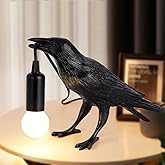 Shandaglo Crow Lamp Raven Table Lamp with Bulb, Crow Light - Gothic Halloween Decor for Bedside Bedroom Living Room Decor