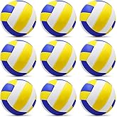 Ukontagood 9 Pack Official Size 5 Volleyballs, Indoor Outdoor Volleyball Waterproof Soft Pool Beach Volleyball Ball of Composite Leather Inflatable with Pump for Adults Teen