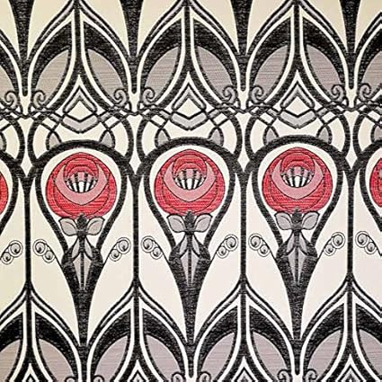 Loome Charles Rennie Mackintosh Fabric Red And Blue Jacquard