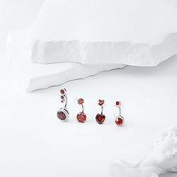 LEE&RO Red Belly Button Ring Red Belly Rings 14G
