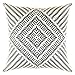 TreeWool Decorative Square Throw Pillow Covers Set Kaleidoscope Accent 100% Cotton Cushion Cases Pillowcases (18 x 18 Inches / 45 x 45 cm; Graphite Grey & White) - Pack of 2