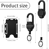 Yafe 2 Pack Heavy Duty Retractable Keychain with 25” Steel Cord & Badge Holder view 2