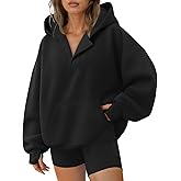 Trendy Queen Womens Oversized V Neck Hoodies with Thumb Hole Pullover Sweatshirts Y2k Clothes Fall Fashion Outfits 2026