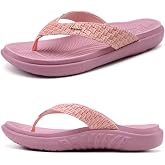 KuaiLu Womens Flip Flops Arch Support Yoga Mat Cushioned Thong Sandals | Ladies Comfortable Walking Slides For Plantar Fasciitis Slip On Indoor Outdoor For Summer