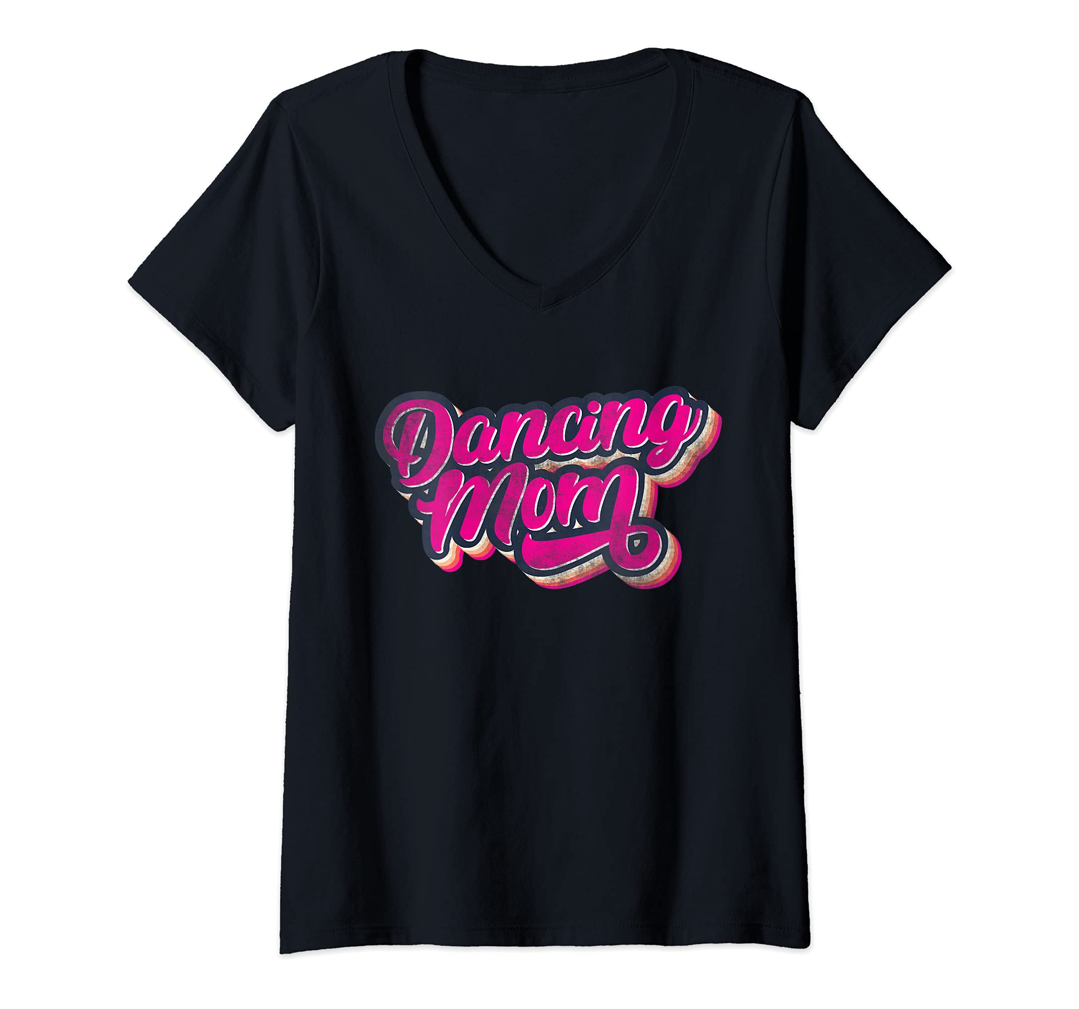 Womens Disco Dancing Mom V-Neck T-Shirt