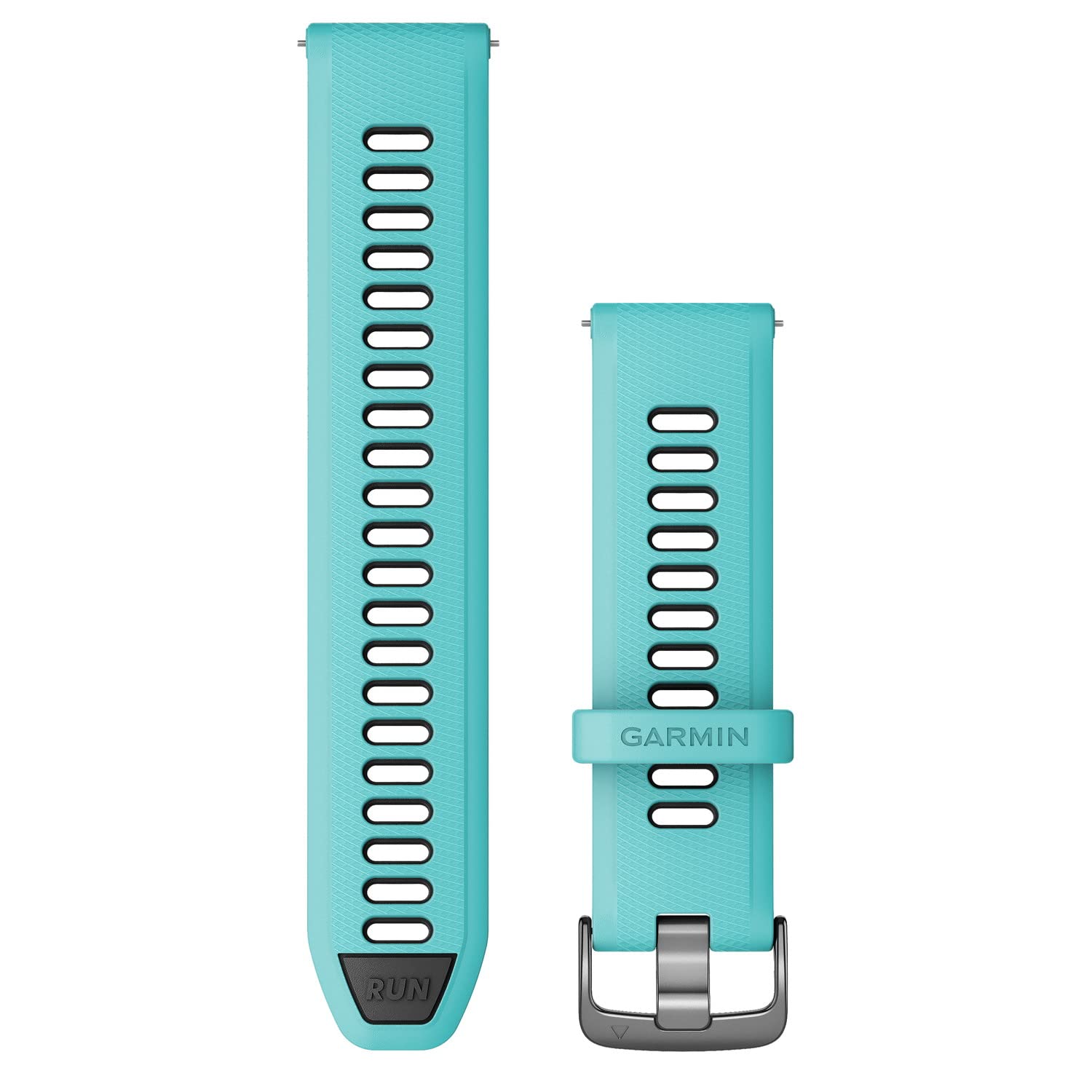 Garmin Quick Release Bands (22mm), suitable for selected Forerunner-,Venu- and vívoactive smartwatch series, Original accessory, Silicone, Aqua/Black Whitestone with Slate Hardware