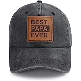 Best Dad Mom Uncle Aunt Husband Wife Grandpa Grandma Papa Teacher Ever Hat, Adjustable Leather Patch Baseball Cap