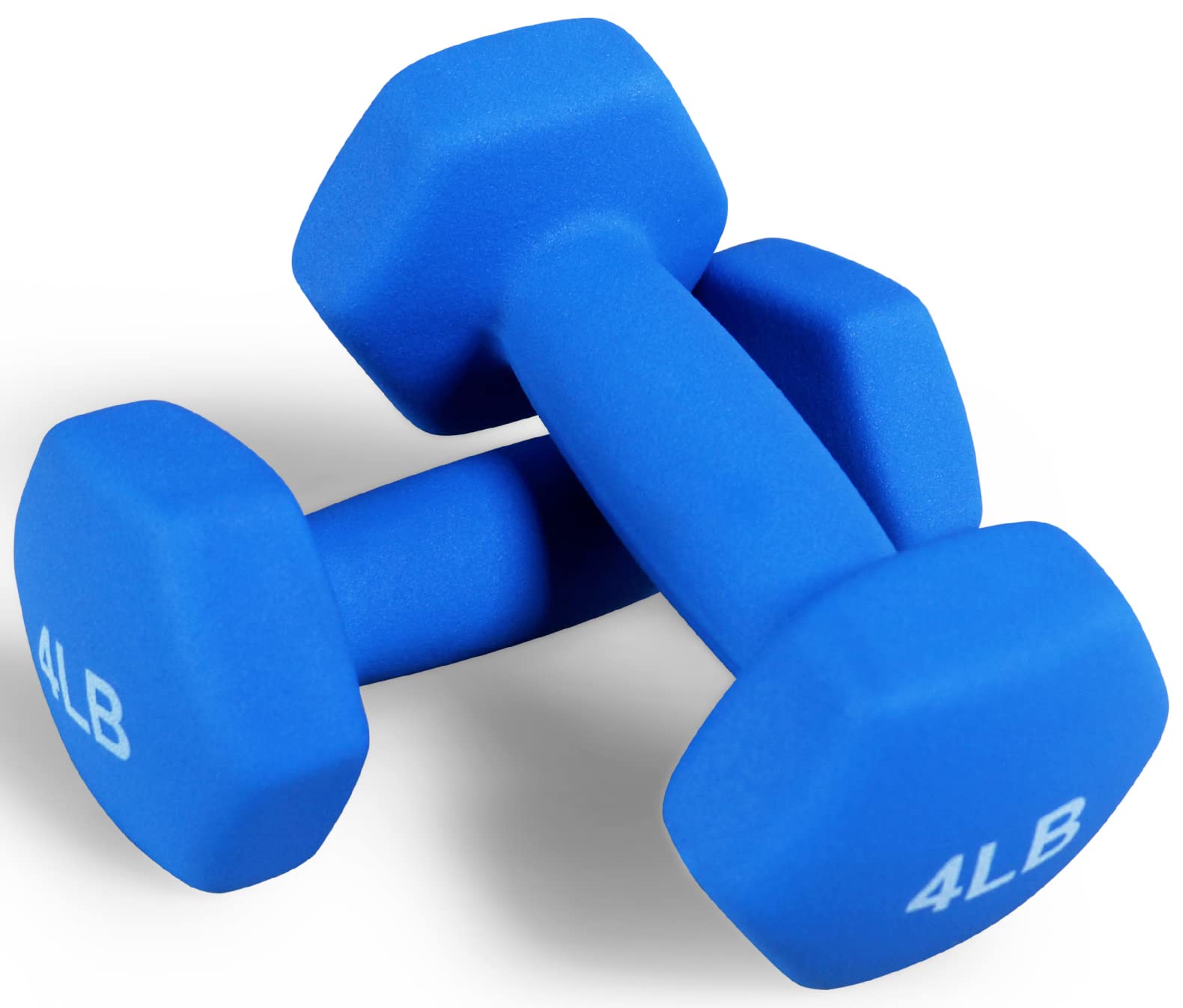 Photo 1 of Fitvids Neoprene Dumbbell Hand Weights, Anti-Slip, Anti-roll, Hex Shape Colorful, 4-Pound, Pair