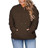 Eytino Womens Plus Size Hoodies Tops Casual Long Sleeve Drawstring Waffle Pullover Sweatshirt with Pocket (1X-5X)