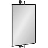 Kate and Laurel Darbridge Farmhouse Rectangle Pivot Mirror; 24 x 40; Black; Vintage Adjustable Rectangular Bathroom Wall Mirr