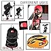 Deruicent 6pcs/Set Bicycle Lights Super Frog Silicone LED Bike Light Multi-Purpose Water Resistant Headlight (Red + White + Black + Battery)