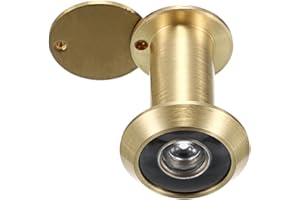 Sumnacon Safety Door Viewer,Solid Brass 220-degree Door Viewer/Peephole with Heavy Duty Rotating Privacy Cover for 1-3/8" to 2-1/6" Doors, Sturdy Door Viewer for Home Office Hotel (Gold)