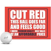 Cut Red Golf Balls - Premium, Soft Core Golf Ball - Offers Decreased Ball Spin &amp; Improved Golf Shot Accuracy and Control - 2 Piece Construction (One Dozen)