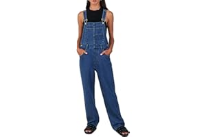 ANRABESS Womens Jean Overalls Loose Fit Adjustable Strap Denim Jumpsuits Rompers Bib Overall 2024 Fall Fashion Work Outfits