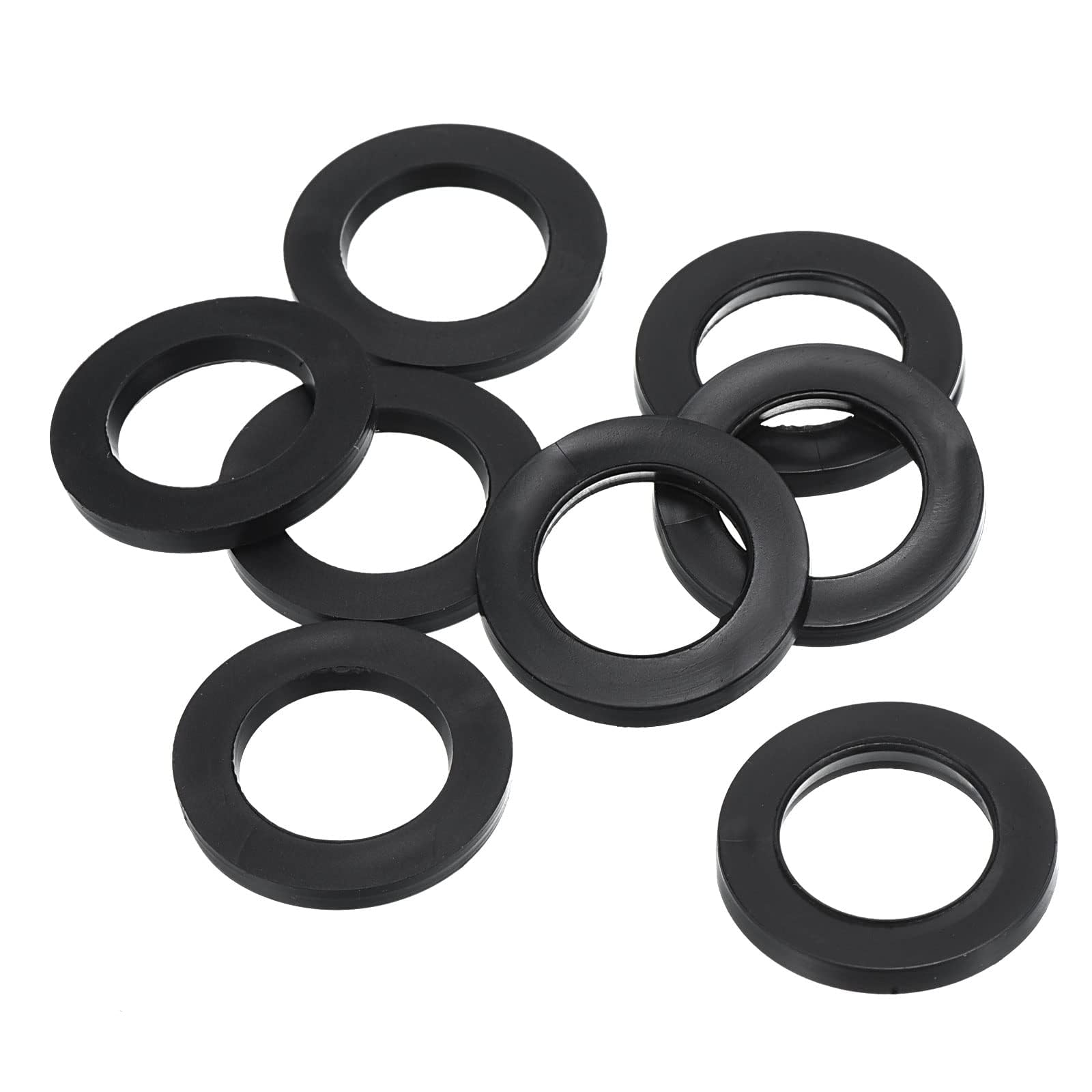 TOP-VIGOR 8Pcs Rubber Flat Washers, 23mm OD 15mm ID 2.5mm Thickness Heavy Duty Black Rubber Grommet Vibration Damping Pads Sealing Gasket Washers for Faucet Pipe Water Hose Fastener Bolt