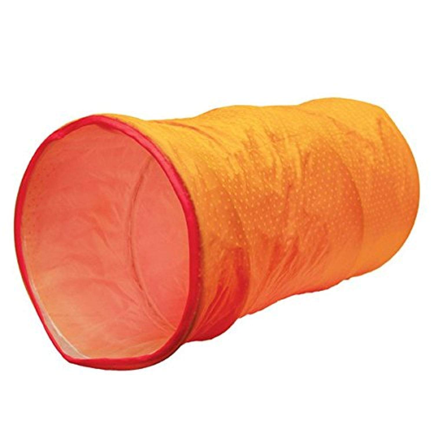 Rosewood Cat Play Tunnel - Foldable Orange Cat Tunnel Toy, 25cm x 47cm, Portable & Collapsible, Perfect for Hide and Seek, Interactive Cat Toy for Indoor Cats & Kittens