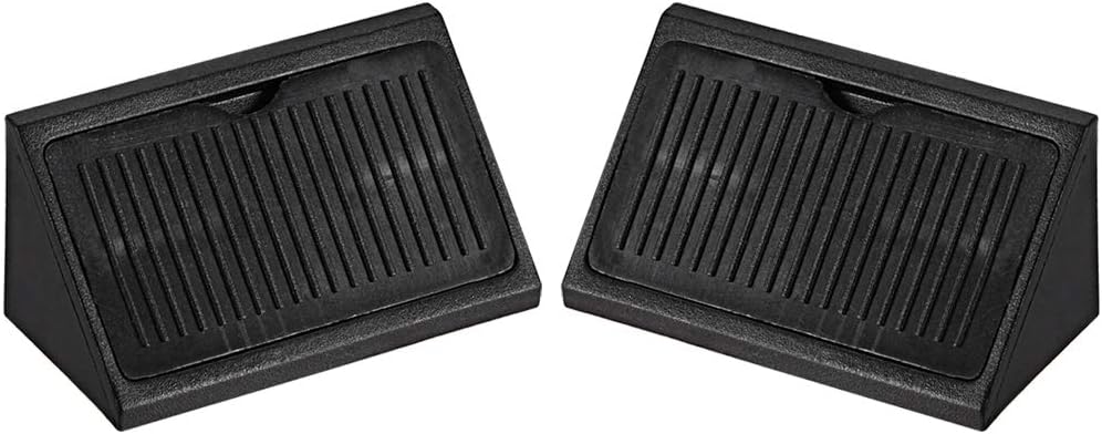 sourcing map Plastic Corner Braces, Shelf Cabinet Door 90 Degree 4 Holes Angle Brackets with Cover Cap Black, Pack of 20