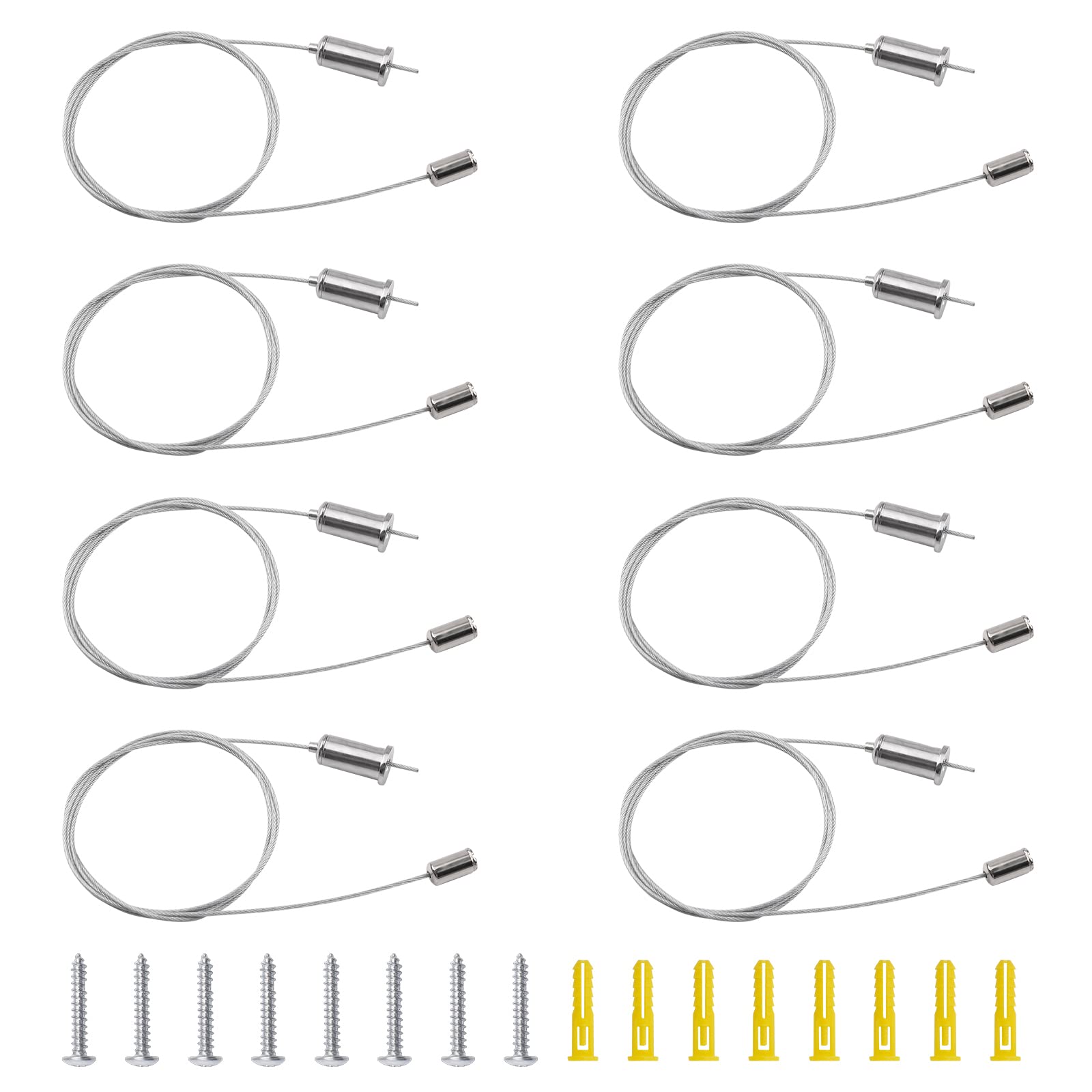 UFURMATE Light Suspension Kit, 8PCS Adjustable Light Suspension Cables Kit 6.6 lbs Ceiling Hanging Wires for Commercial Aquarium LED Panel Light (1 Meter)