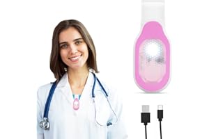 LAICHU Rechargeable Nursing Night Light Nurse Nightshift Hands Free Emergency LED Flashlight Clip on Running Lights for Walking Running Pets Outdoor Emergency(Pink)