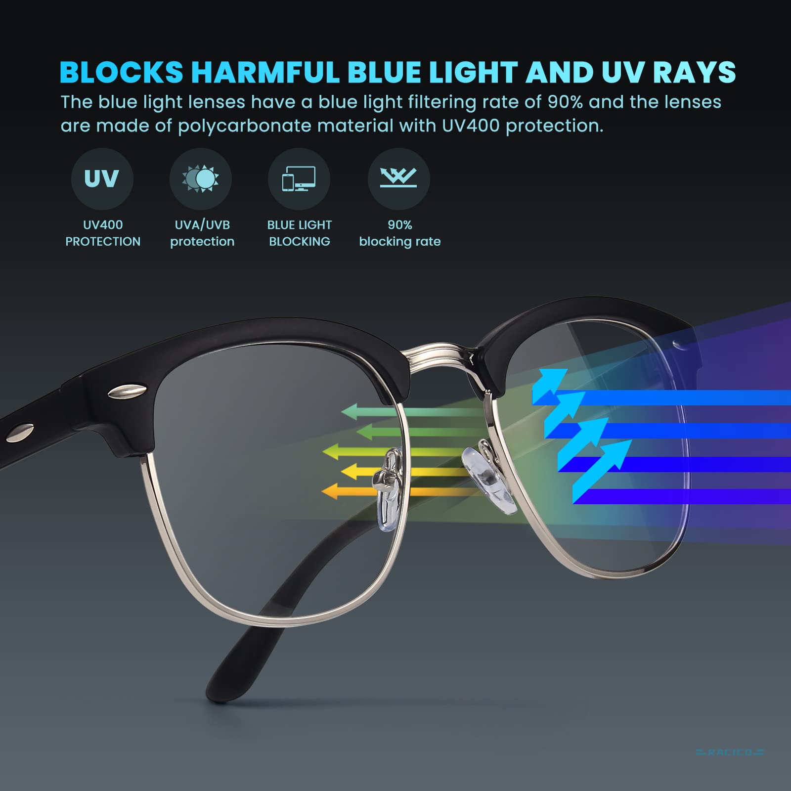 Mua racico Computer Blue Light Blocking Glasses 3 pack Blue Light