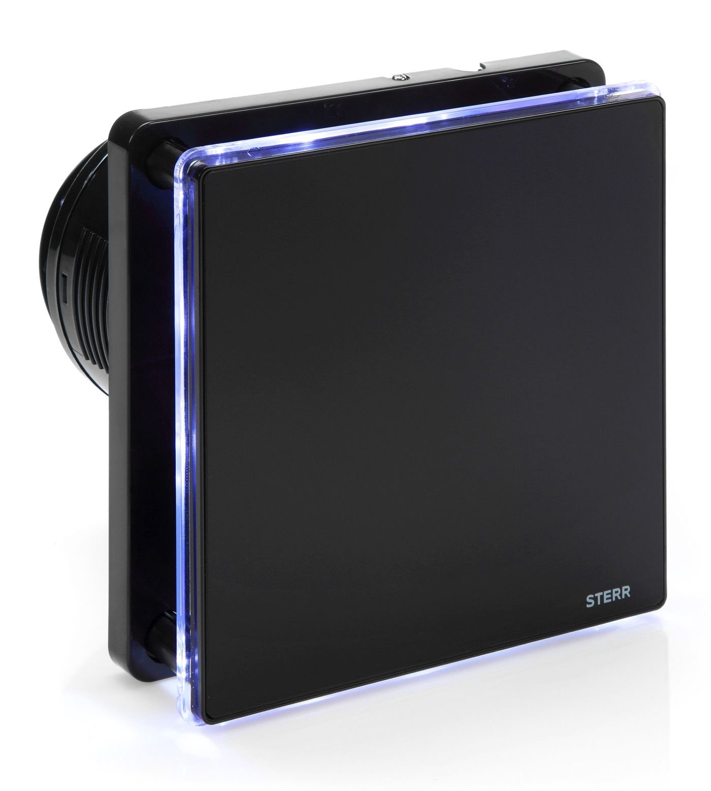 STERR Black Bathroom Fan 100 mm with LED - Bathroom Fan - Glass Front - Modern Look - BFS100L-B - 10 W