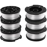 OFFSCH 6-Pack Nylon String Trimmer Line Replacement Spool Compatible Easy Install for Grass Trimmer Mower