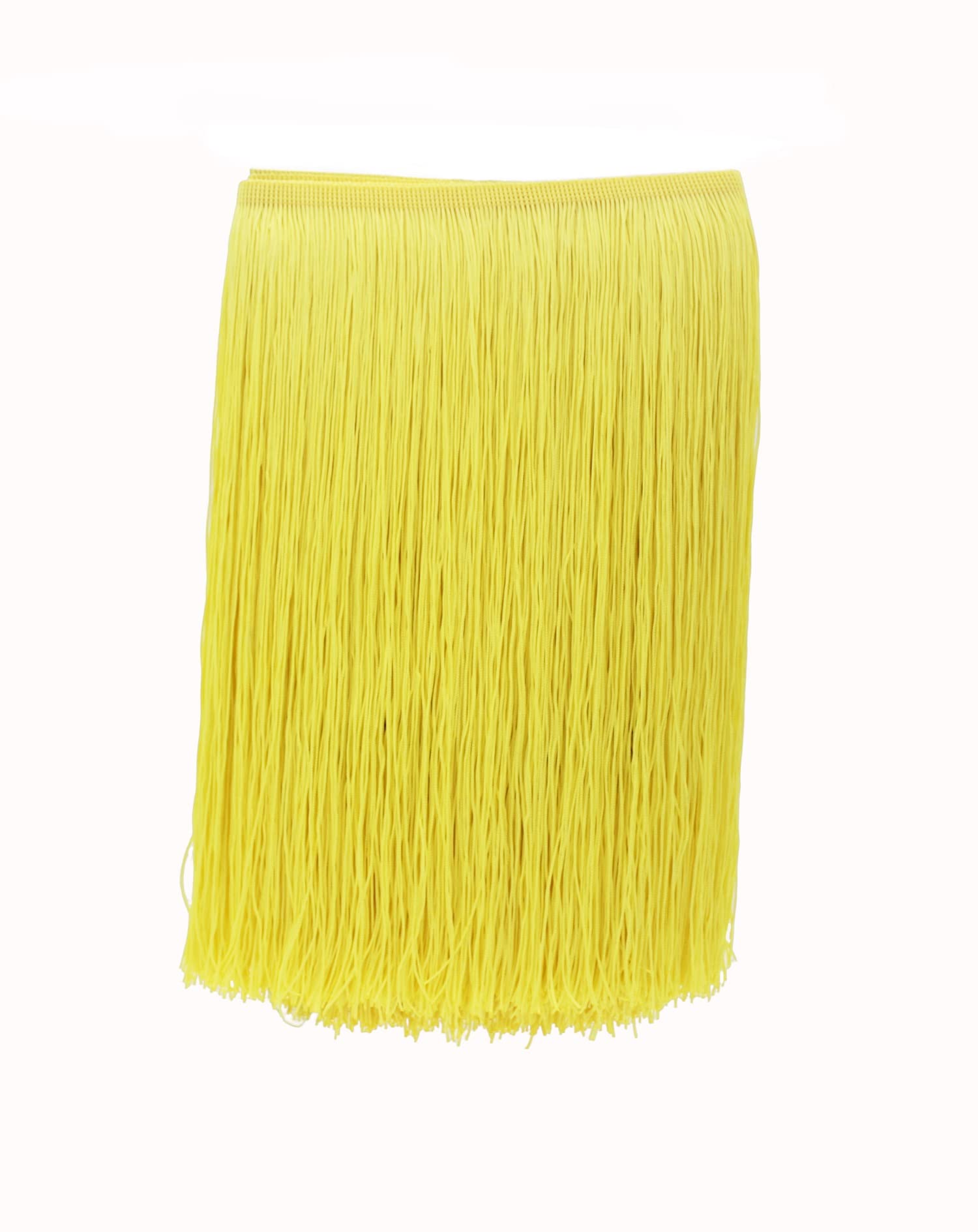 Yalulu 10 Meters Long 30 CM Wide Polyester Latin Fringe Tassel Trimming Lace DIY Latin Macrame Samba Dance Dress Stage Clothes Curtain Trim (Light Yellow) — image 1