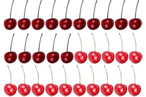 30 Pcs Artificial Lifelike Cherry Simulation Foam Berry Cherry Fake Fruit Model Cherry Decoration Fake Chrries Fruit Ornament