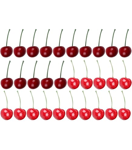 Lot De 20 Cerises Artificielles Réalistes 2,5 Cm - Décoration Maison, Cuisine Et Fêtes