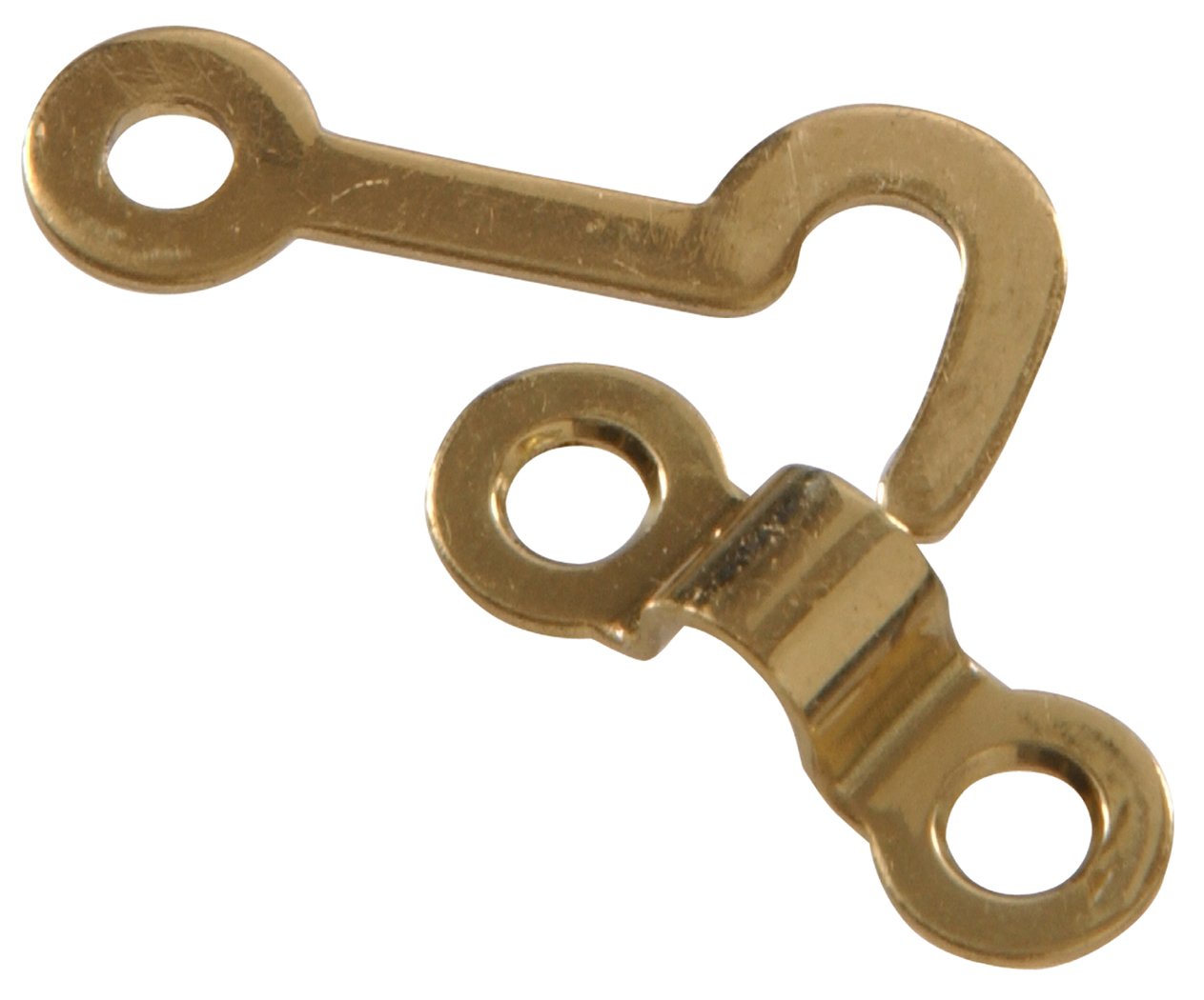 The Hillman Group 853010 Solid Brass Decorative Coat Hooks for Hanging with Staples - Bright Brass Finish 2-Pack