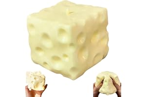 Cheese Squishy Slow Rising,Jumbo Squeeze Cheese Cube for Stress Relief, Stress Balls for Adults Rebounding Sensory Squishys C