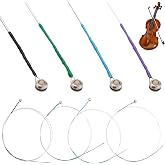 PANSHA 8 Pieces Violin Strings Full Set G-D-A-E, Replacement Strings for 4/4 3/4 1/2 1/4 Violins, Quality Steel Core for Student Beginner &amp; Enthusiasts Playing