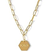Sorority Shop Kappa Alpha Theta Paperclip Necklace — KAT 18K Gold Plated Sorority Gifts Necklace, Long-Lasting Kappa Alpha Theta Gifts for Women
