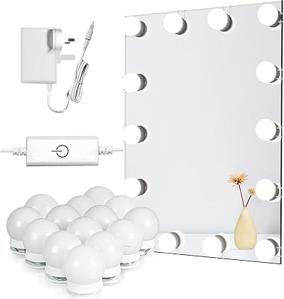 Star Vision 14-Bulb Vanity Lights Kit USB Plug-in UK Adaptor Touch Dimmer 6000K