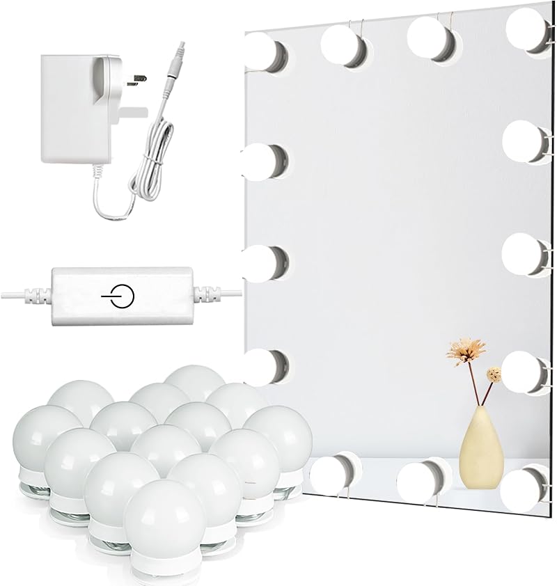 Star Vision 14-Bulb Vanity Lights Kit USB Plug-in UK Adaptor Touch Dimmer 6000K