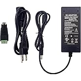 UL Listed 12V 5A Power Supply Adapter, AC 100-240V to DC 12Volt 5000mAh 60W Transformer with 4ft Cord & 5.5x2.5mm Plug, for LED Light Bars, DVR/NVR, CCTV Cameras