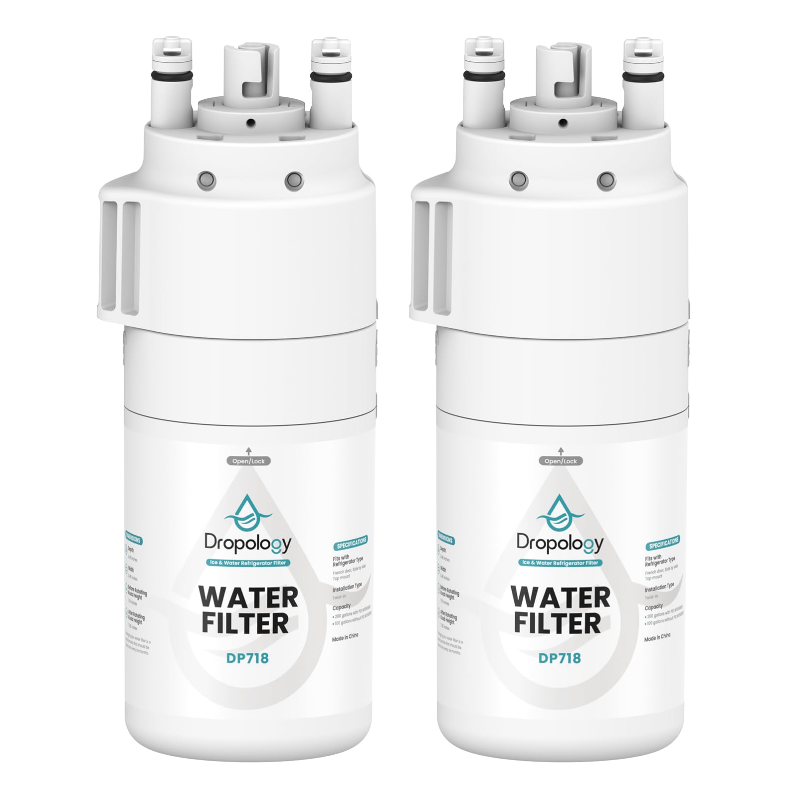 Photo 1 of Dropology EDRARXD1 Refrigerator Water Filter Replacement Compatible with EDRARXD1, Filter A, EDRARXD1B, W11569863, WHRARXD1, Water Filter (Pack of 2)