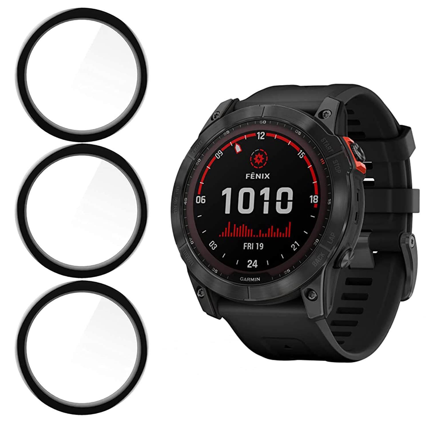 Compatible for Garmin Fenix 7X Screen Protector, Lamshaw [3 Pack] 3D Full Coverage PET Soft Screen Protector Film Compatible with Garmin Fenix 7X Sapphire Solar 51mm (FENIX 7X-51MM)