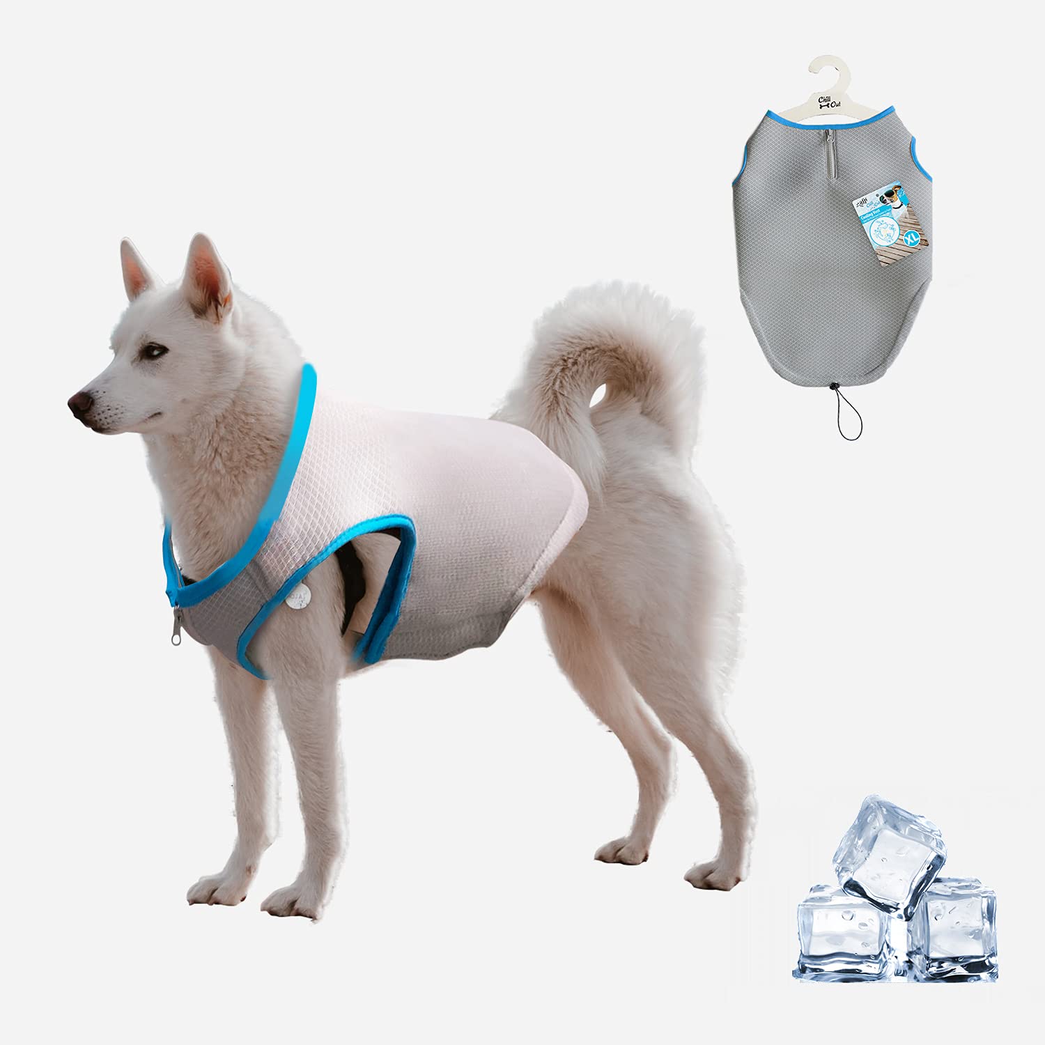 ALL FOR PAWS Dog Cooling Vest, Dog Cooling Coat, Multi-Layer Cooling Jacket for Dogs, Dog Ice-Cooling Coats, Dog Cooling Vest With Adjustable Drawstring for Outdoor Hunting Training and Camping(XL)