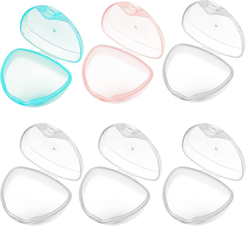 LJHOME 6 Pcs Pacifier Case Set BPA Free Soother Holder 71x58x63 mm White Blue
