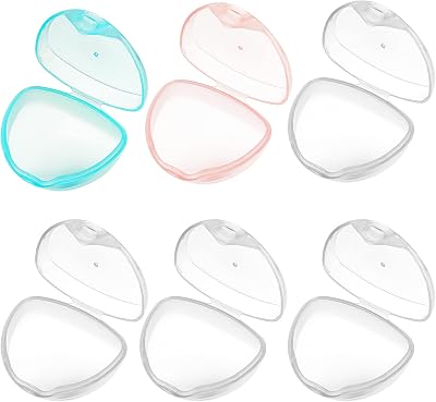 LJHOME 6 Pcs Pacifier Case Set BPA Free Soother Holder 71x58x63 mm White Blue