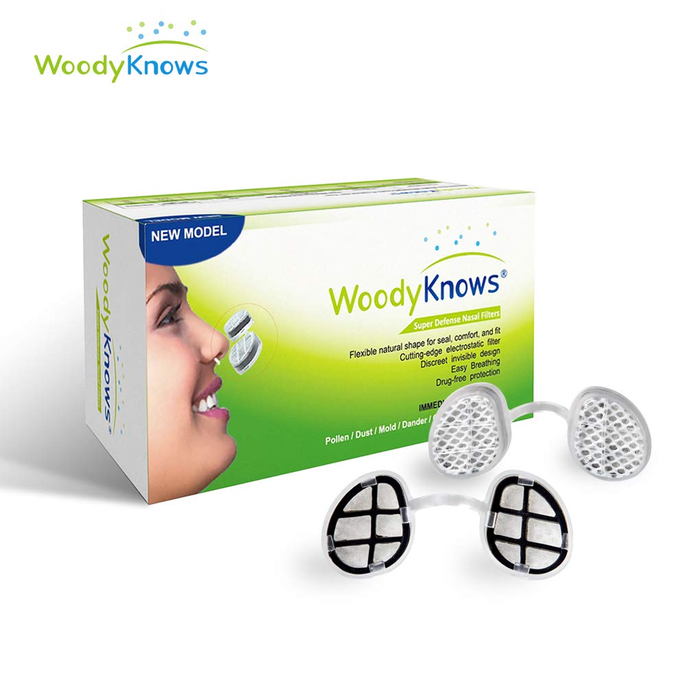 WoodyKnows Super Defense Nasal Filters, Reduce Pollen, Dust, Dander, Mold, Allergy Relief, Air...