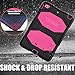 iPad Mini Case, SEYMAC Three Layer Heavy Duty Rugged Soft Silicone Hard Bumper Shockproof Protective Case with Stand Compatible with iPad Mini 1st/ 2nd/ 3rd Gen(Black/Pink)