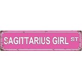 SAGITTARIUS GIRL Zodiac Sign Star Sign Vintage Metal Tin Sign, Street Sign, Home Decor, Room Decor, Wall Decor, Bathroom Decor, Bar Decor, Cafe Decor, Garage Decor, 16 x 4 Inch