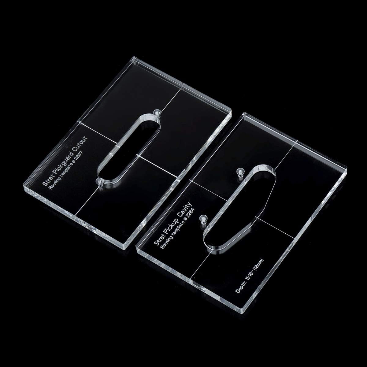 Musiclily Pro CNC Accurate Acrylic Single-coil Pickup Routing Templates Set for Standard Strat Guitar Body and Pickguard - Image 3