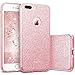 Truecore （2 Pack Glass Film+Case） iPhone 6 6s 4.7 Inch Case Kits, Fashion Luxury Protective Hybrid Beauty Crystal Rhinestone Sparkle Glitter Hard Diamond Case Cover for iPhone 6s/6 (3-Layer) (Pink)