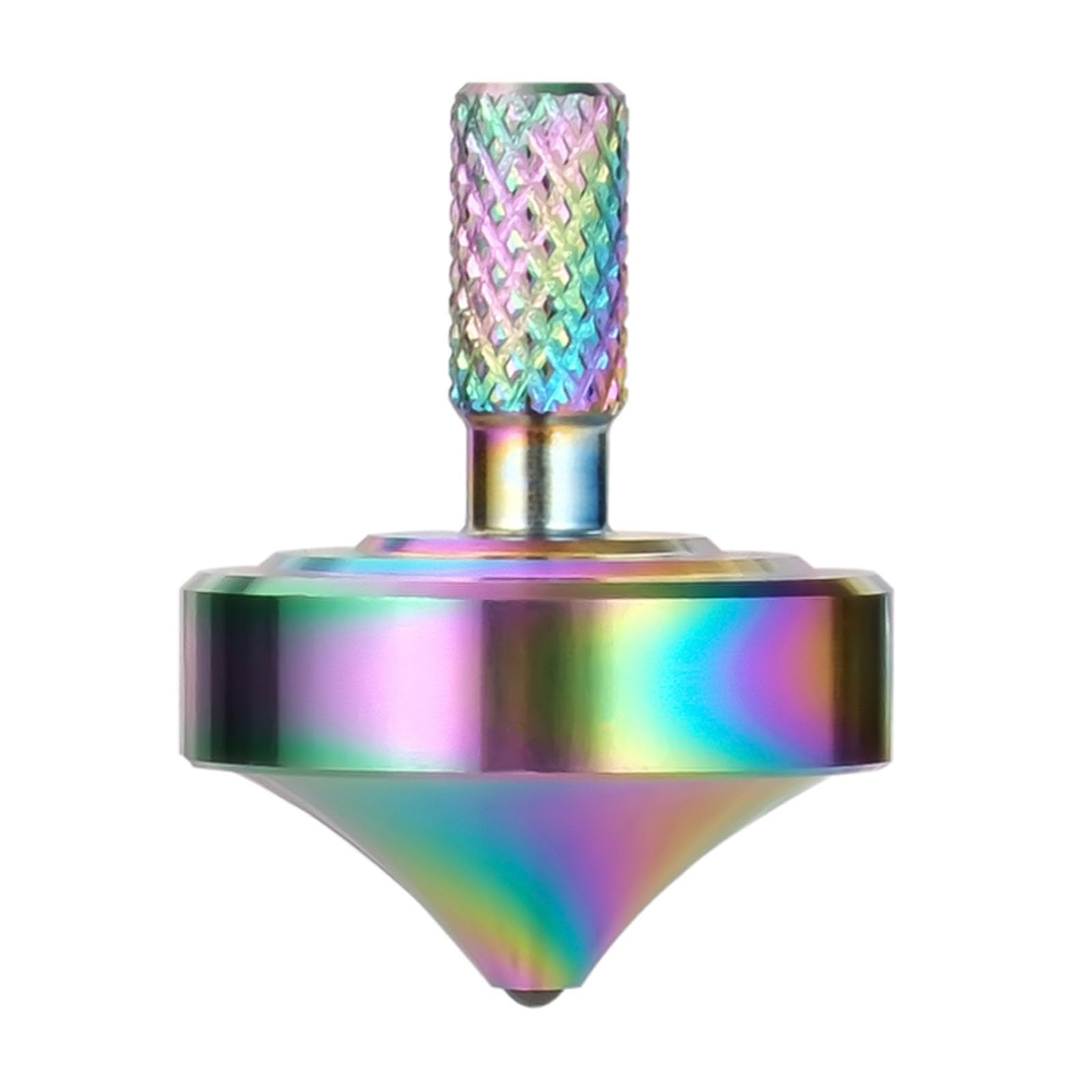 Precision metal spinning top, perfect balance, long rotation time easily exceeding 10 minutes, portable EDC table toys (Colorful Style 3)