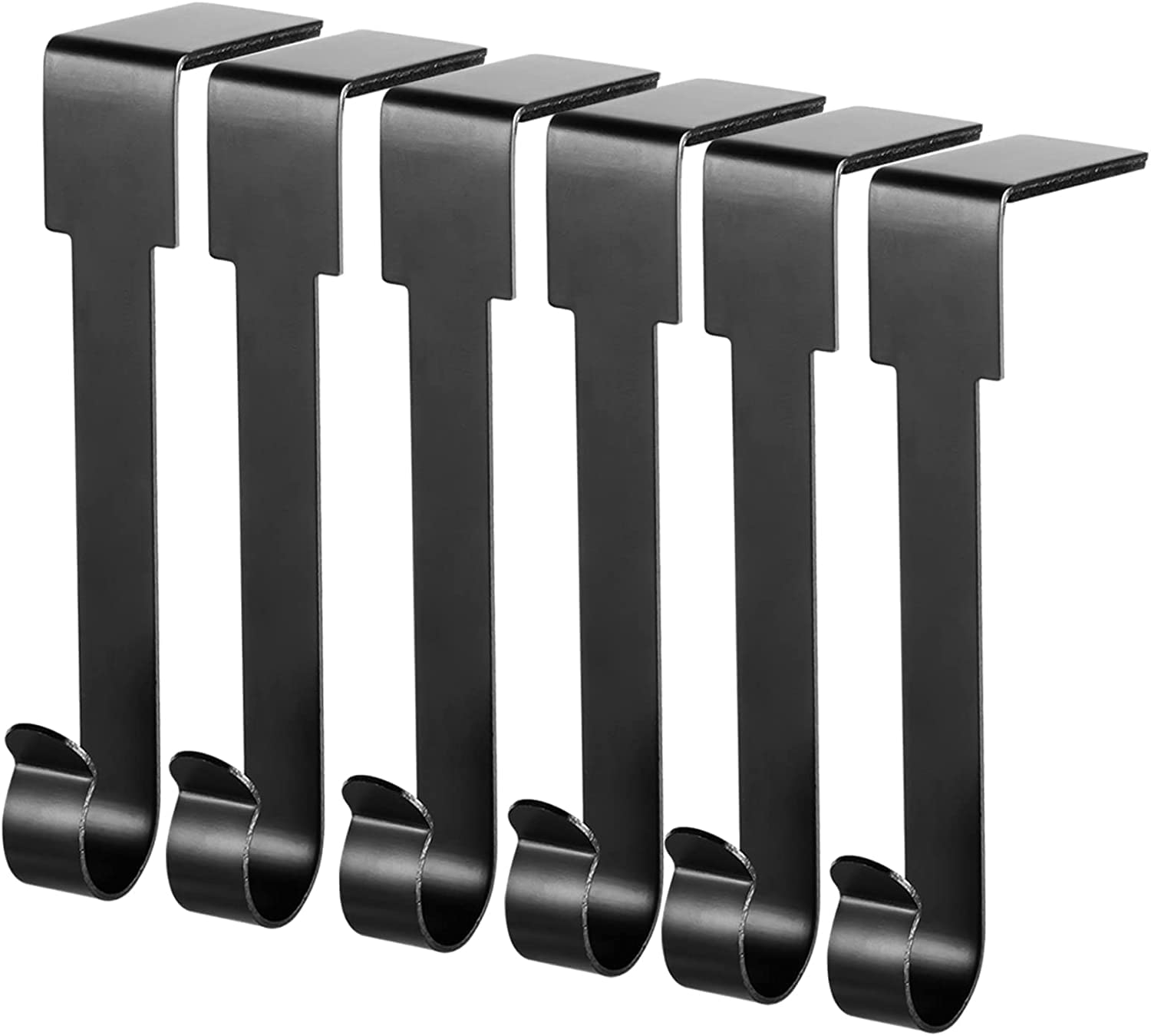Photo 1 of Guojanfon Christmas Stocking Holders, Metal Mantel Hooks Hanger Non-Slip Christmas Stocking Hooks for Fireplace Mantle Christmas Party Decoration (6pcs -Black)