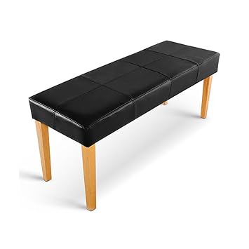 SAM Esszimmer Sitzbank 110 cm Enzio in schwarz, Beinen aus Pinien-Holz, angenehmer Sitzkomfort, ohne Rückenlehne